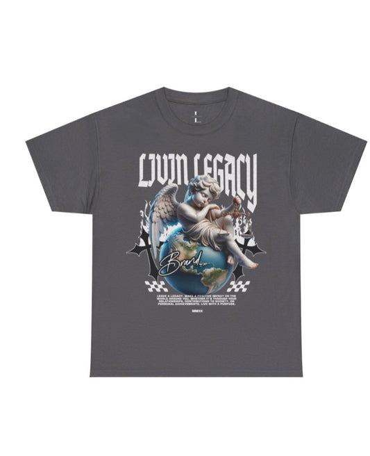 Livin Legacy Guardian Angel Charcoal Grey T-shirt