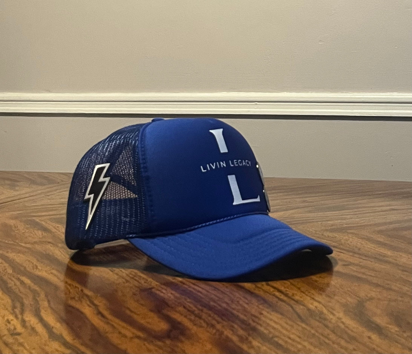 Livin Legacy Logo Blue Trucker Hat